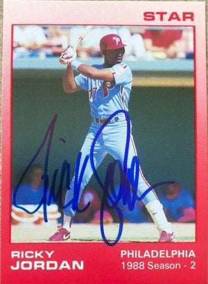 Ricky Jordan Signed 1988 Star Season 2 Baseball Card #5 - Philadelphia Phillies
