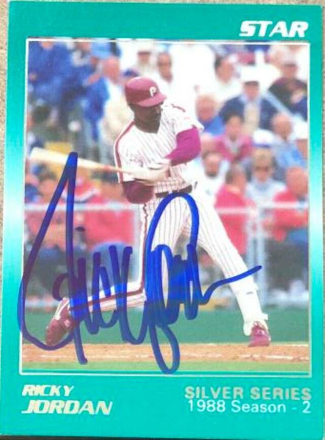 Ricky Jordan Signed 1988 Star Silver Baseball Card #22 - Philadelphia Phillies - PastPros