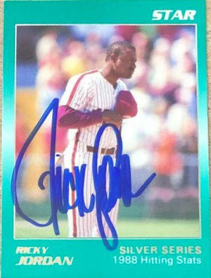 Ricky Jordan Signed 1988 Star Silver Baseball Card #23 - Philadelphia Phillies