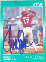 Ricky Jordan Signed 1988 Star Silver Baseball Card #24 - Philadelphia Phillies