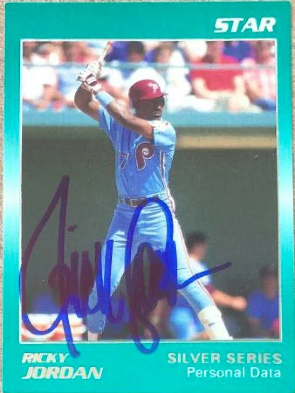 Ricky Jordan Signed 1988 Star Silver Baseball Card #26 - Philadelphia Phillies