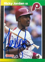 Ricky Jordan Signed 1989 Donruss Baseball Card - Philadelphia Phillies