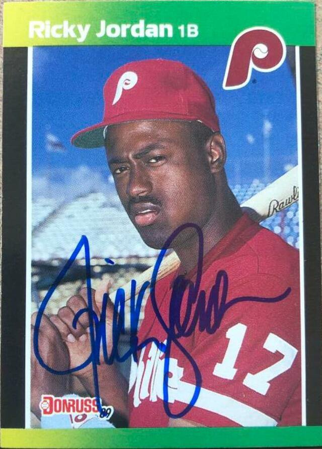 Ricky Jordan Signed 1989 Donruss Baseball's Best Baseball Card - Philadelphia Phillies - PastPros