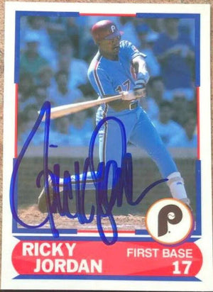Ricky Jordan Signed 1989 Score Young Superstars Baseball Card - Philadelphia Phillies