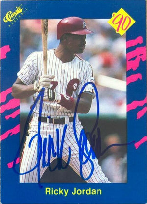 Ricky Jordan Signed 1990 Classic Baseball Card - Philadelphia Phillies - PastPros