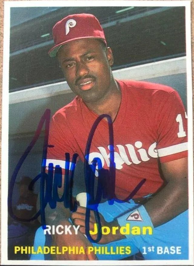 Ricky Jordan Signed 1990 SCD Baseball Card Price Guide Monthly Baseball Card - Philadelphia Phillies