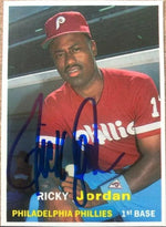 Ricky Jordan Signed 1990 SCD Baseball Card Price Guide Monthly Baseball Card - Philadelphia Phillies