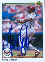 Ricky Jordan Signed 1990 Upper Deck Baseball Card - Philadelphia Phillies