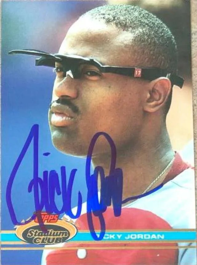 Ricky Jordan Signed 1991 Topps Stadium Club Baseball Card - Philadelphia Phillies