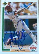 Ricky Jordan Signed 1991 Upper Deck Baseball Card - Philadelphia Phillies