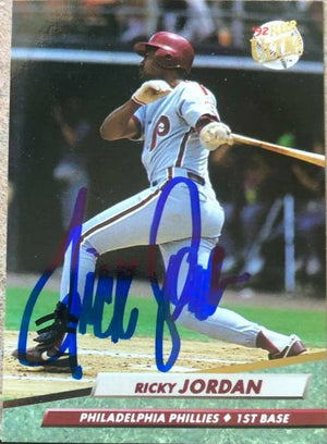 Ricky Jordan Signed 1992 Fleer Ultra Baseball Card - Philadelphia Phillies