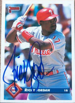 Ricky Jordan Signed 1993 Donruss Baseball Card - Philadelphia Phillies
