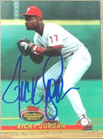 Ricky Jordan Signed 1993 Stadium Club Baseball Card - Philadelphia Phillies - PastPros
