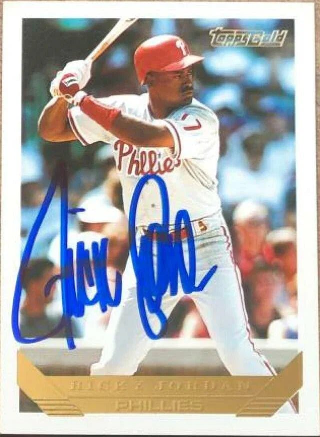 Ricky Jordan Signed 1993 Topps Gold Baseball Card - Philadelphia Phillies