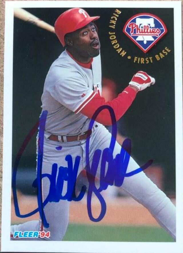 Ricky Jordan Signed 1994 Fleer Baseball Card - Philadelphia Phillies - PastPros