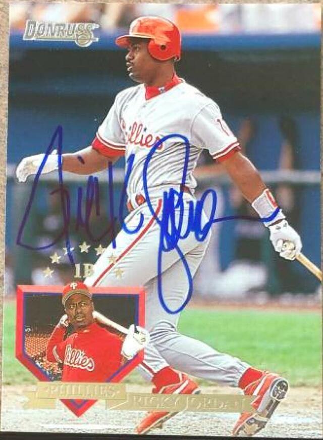 Ricky Jordan Signed 1995 Donruss Baseball Card - Philadelphia Phillies - PastPros