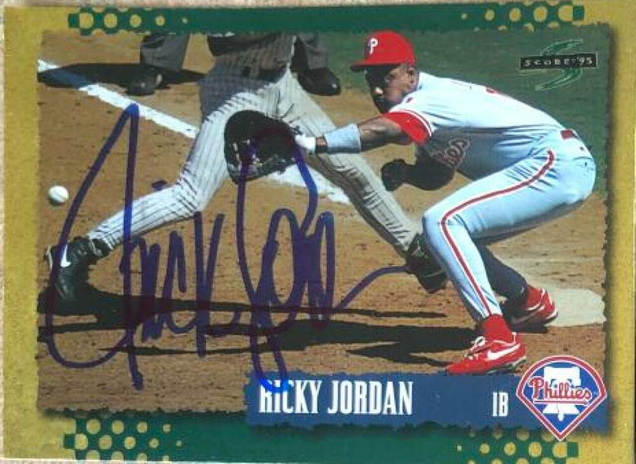 Ricky Jordan Signed 1995 Score Gold Rush Baseball Card - Philadelphia Phillies - PastPros