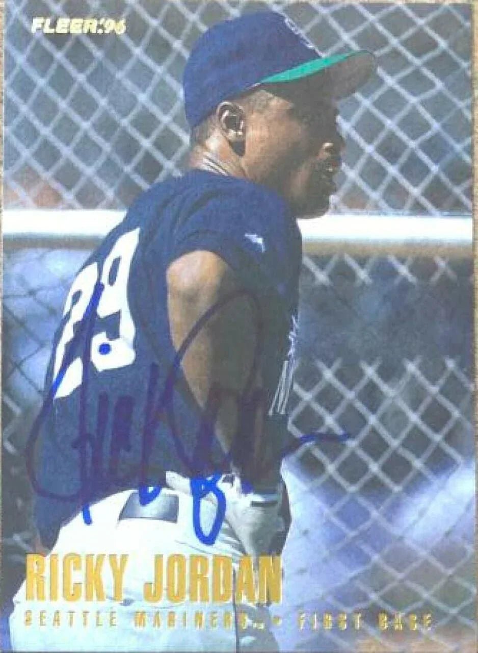 Ricky Jordan Signed 1996 Fleer Update Baseball Card - Seattle Mariners
