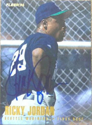 Ricky Jordan Signed 1996 Fleer Update Baseball Card - Seattle Mariners