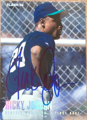 Ricky Jordan Signed 1996 Fleer Update Tiffany Baseball Card - Seattle Mariners - PastPros