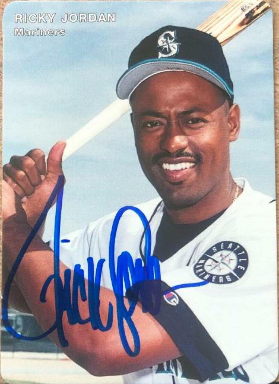 Ricky Jordan Signed 1996 Mother's Cookies Baseball Card - Seattle Mariners - PastPros