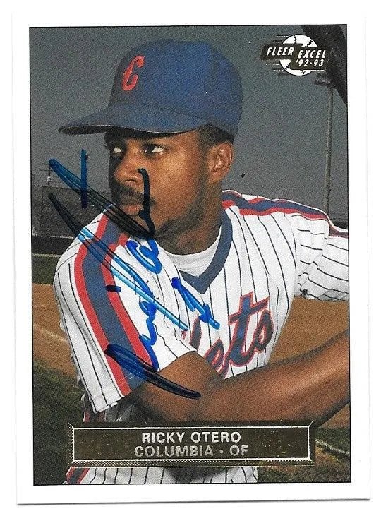 Ricky Otero Signed 1992-93 Fleer Excel Baseball Card - Columbia Mets