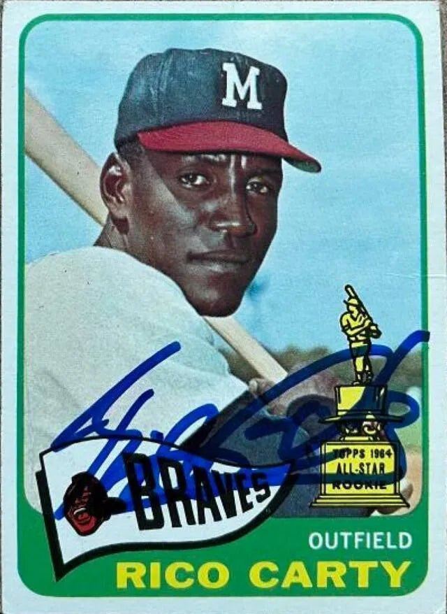 Rico Carty Signed 1965 Topps Baseball Card - Milwaukee Braves