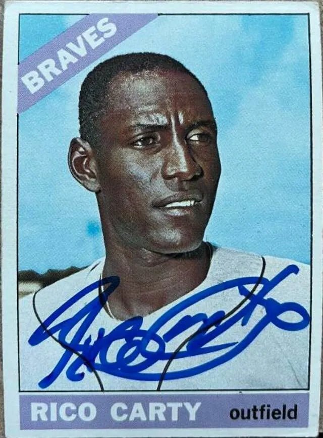 Rico Carty Signed 1966 Topps Baseball Card - Atlanta Braves