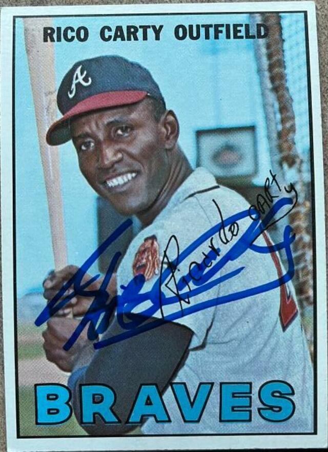 Rico Carty Signed 1967 Topps Baseball Card - Atlanta Braves - PastPros