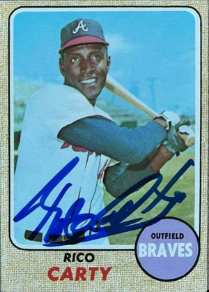 Rico Carty Signed 1968 Topps Baseball Card - Atlanta Braves