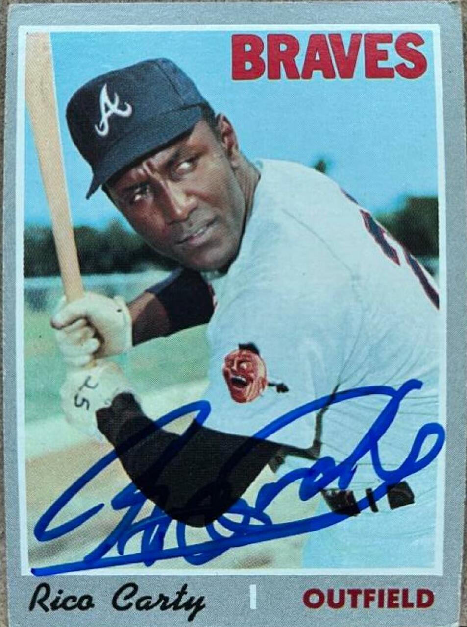 Rico Carty Signed 1970 Topps Baseball Card - Atlanta Braves - PastPros