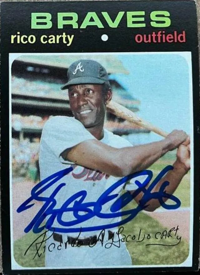 Rico Carty Signed 1971 Topps Baseball Card - Atlanta Braves
