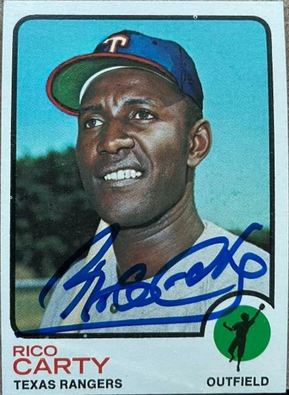 Rico Carty Signed 1973 Topps Baseball Card - Texas Rangers
