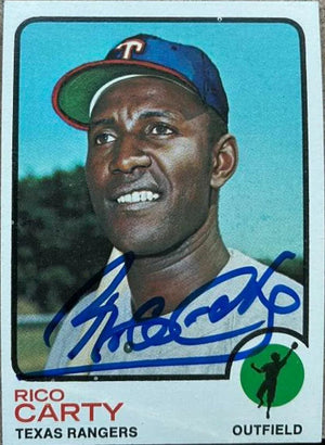 Rico Carty Signed 1973 Topps Baseball Card - Texas Rangers