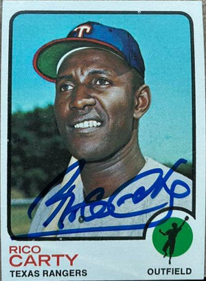 Rico Carty Signed 1973 Topps Baseball Card - Texas Rangers - PastPros