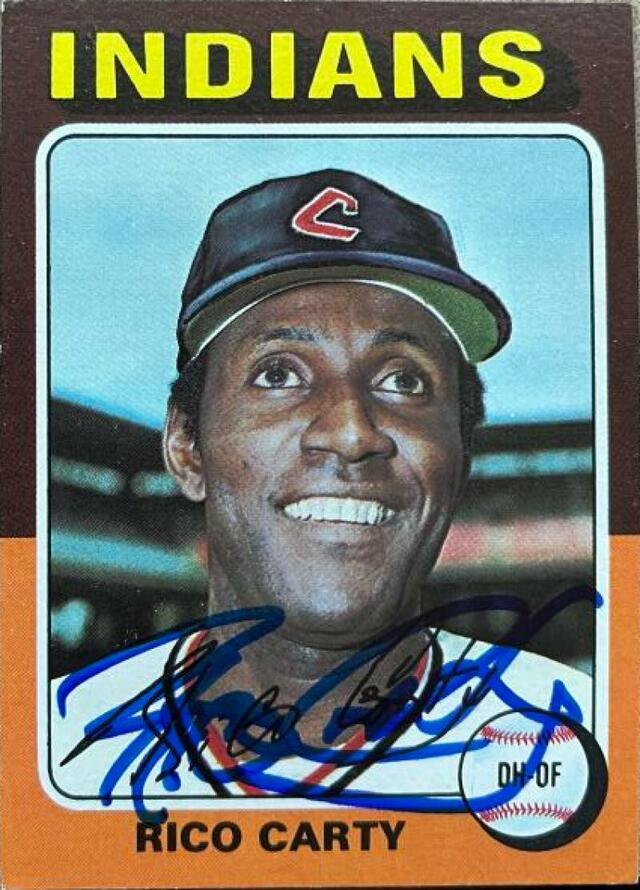 Rico Carty Signed 1975 Topps Baseball Card - Cleveland Indians