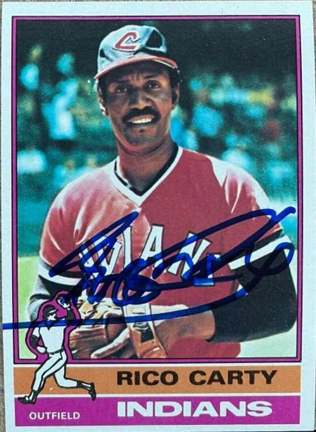 Rico Carty Signed 1976 Topps Baseball Card - Cleveland Indians