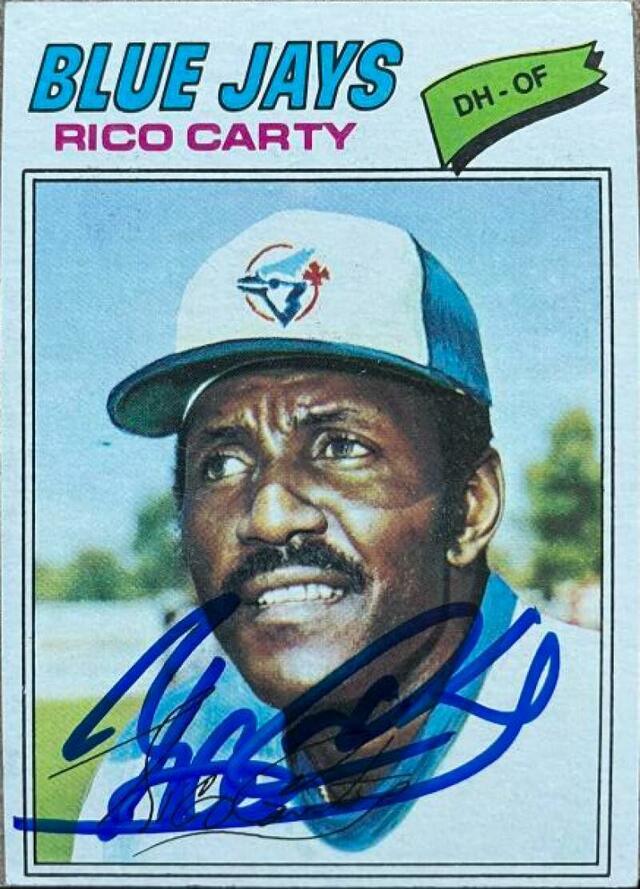 Rico Carty Signed 1977 Topps Baseball Card - Toronto Blue Jays - PastPros