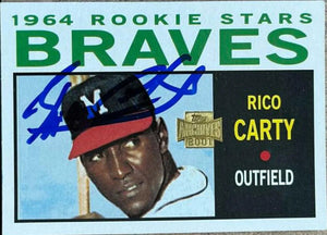 Rico Carty Signed 2001 Topps Archives Baseball Card - Milwaukee Braves