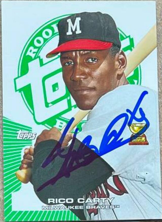 Rico Carty Signed 2005 Topps Rookie Cup Green LE/199 Baseball Card - Milwaukee Braves - PastPros