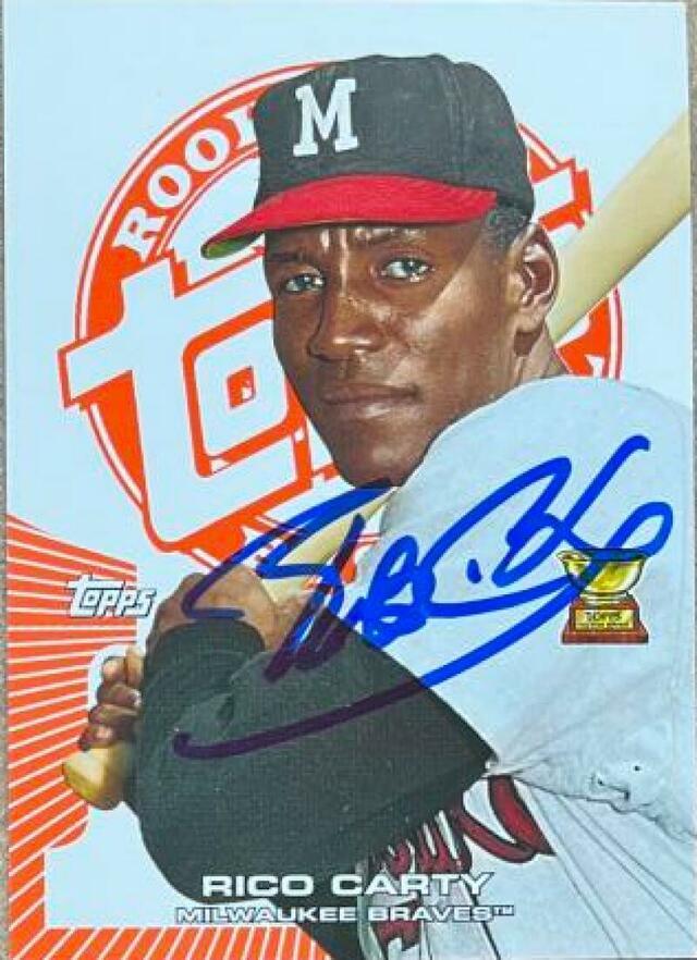 Rico Carty Signed 2005 Topps Rookie Cup Orange Baseball Card - Milwaukee Braves - PastPros
