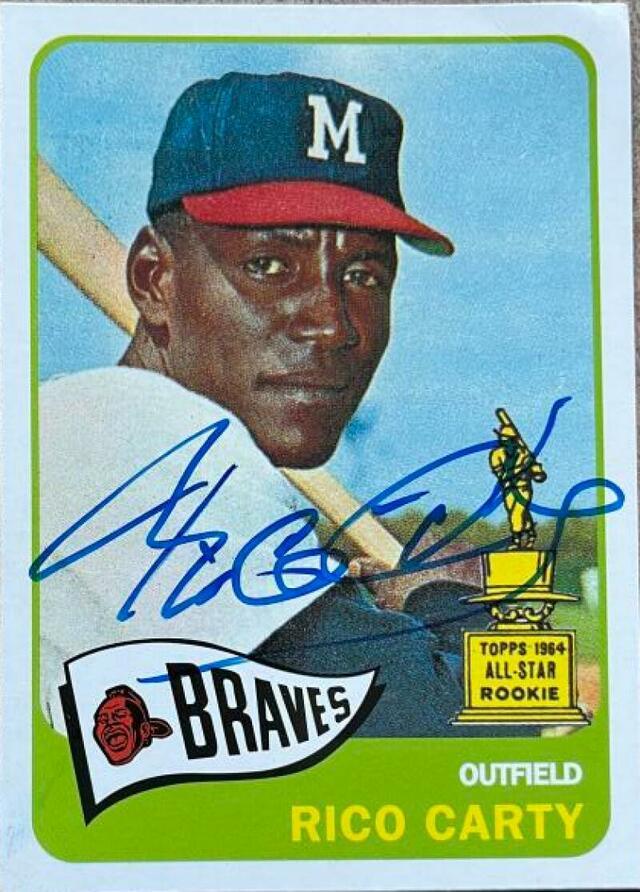 Rico Carty Signed 2005 Topps Rookie Cup Reprints Baseball Card - Milwaukee Braves - PastPros