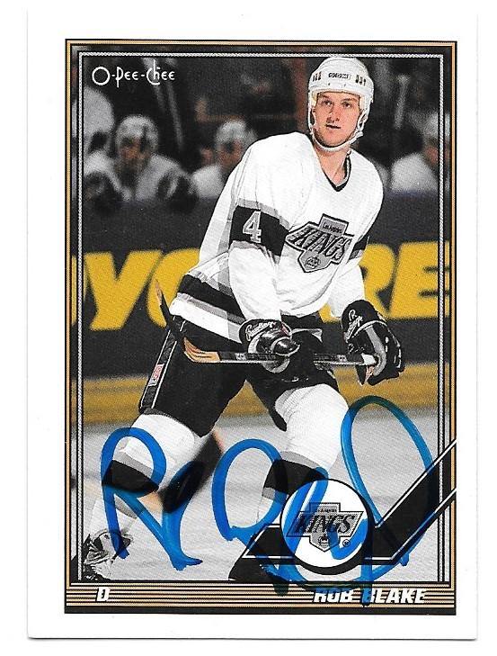 Rob Blake Signed 1991-92 O-Pee-Chee Hockey Card - Los Angeles Kings - PastPros