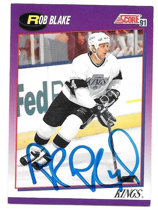 Rob Blake Signed 1991-92 Score Hockey Card - Los Angeles Kings - PastPros