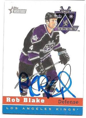 Rob Blake Signed 2000-01 Topps Heritage Hockey Card - Los Angeles Kings - PastPros