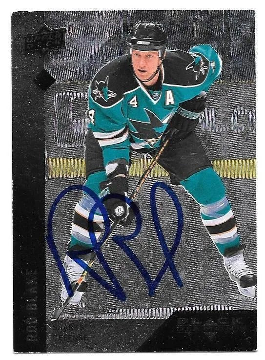 Rob Blake Signed 2009-10 Upper Deck Black Diamond Hockey Card - Los Angeles Kings