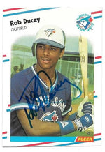 Rob Ducey Signed 1988 Fleer Baseball Card - Toronto Blue Jays