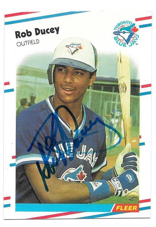 Rob Ducey Signed 1988 Fleer Baseball Card - Toronto Blue Jays - PastPros