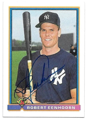 Robert Eenhoorn Signed 1991 Bowman Baseball Card - New York Yankees