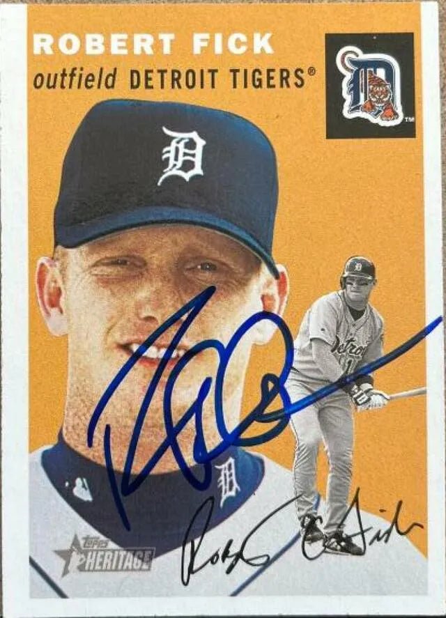 Robert Fick Signed 2003 Topps Heritage Baseball Card - Detroit Tigers
